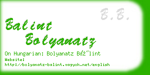 balint bolyanatz business card